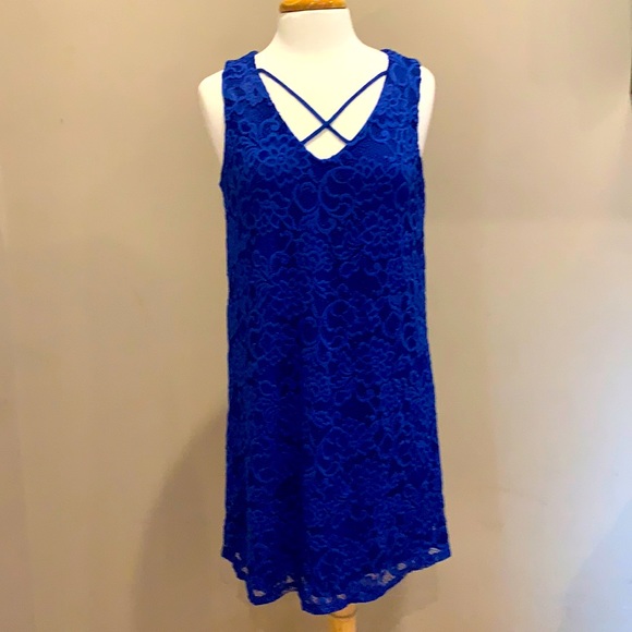NWT Charming Charlie blue lace dress - Picture 1 of 5